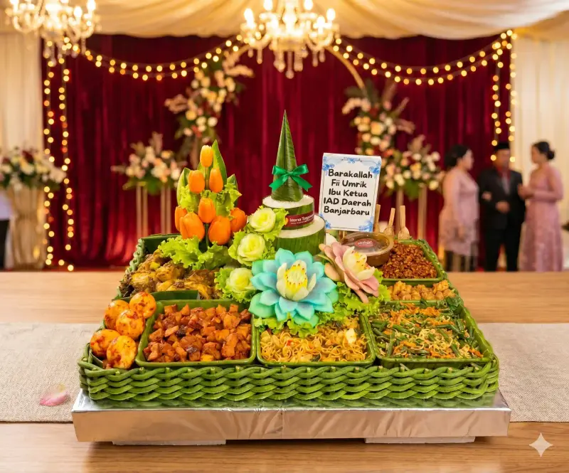 Sajian tumpeng dan catering Dapur Mamah Iis